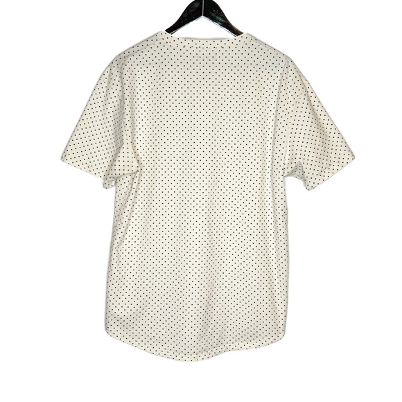 Bylt Top Dotted Drop-Cut LUX T-Shirt V Neck Short Sleeve Dotted Pattern - Picture 7 of 7